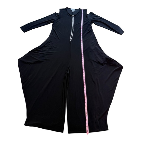 Joseph Ribkoff Harem Drape Cold Shoulder Zip Jumpsuit Stretch - Size 14 - Picture 11 of 15